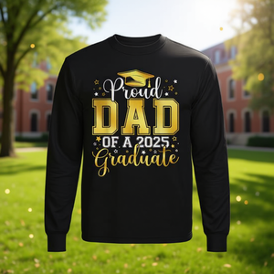 Orgoglioso papà di un laureato del 2025, maglietta a maniche lunghe con stampa digitale, regalo di laurea - Product Image 3