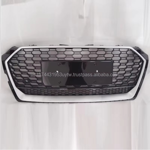 Calandre avant Style RS5 pour Audi A5 B9 2017-2019 cadre argenté calandre en nid d'abeille noir A5 B9 - Product Image 3