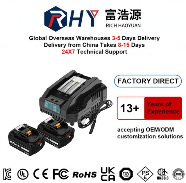 Power Tool Charger Fast Portable Compatible With BL1820 BL1850 BL1860 DC18RC DC18RA Updated 3A Battery Charger Li-Ion