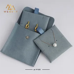 Webest – pochette d'emballage cadeau en velours microfibre avec logo, sac en velours personnalisé, enveloppe en velours pour bijoux, pochette en daim avec insertion