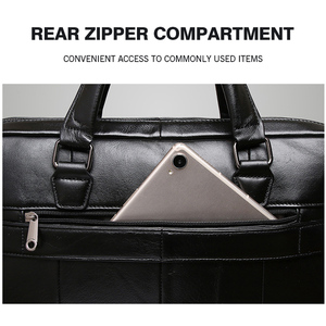 Borsa a Tracolla in Vera <span class=keywords><strong>Pelle</strong></span> per <span class=keywords><strong>Uomo</strong></span>, Valigetta per Affari con Scomparto per Laptop, Borsa da Viaggio di Alta Qualità - Product Image 6