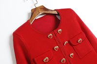 2025 nouveauté automne hiver luxe mode tricoté ensembles en forme de coeur boutons français Chic élégant deux pièces tenues pour les femmes