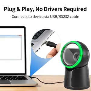 Düşük fiyat 2D QR barkod tarayıcı mobil ödeme için eller serbest USB otomatik okuyucu