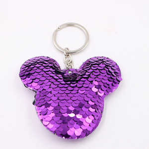Lấp lánh sequin giáng sinh Keychain cá Quy mô phản quang quyến rũ cho ví của phụ nữ kim loại vòng chìa khóa bán buôn - Product Image 5