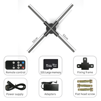 Projecteur de publicité 3D Wifi Led signe holographique 60CM 2K 3D ventilateur hologramme projecteur