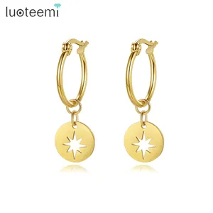 SP-LAM Star Huggie Stainless Steel Earring Woman Huggie Jewelry USA Trendy 2021 Hoop 18K Gold Plated Clip on Earring