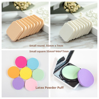Petite éponge de maquillage ronde, utilisation humide et sèche, matériau en latex, application de fond de teint et de poudre compacte
