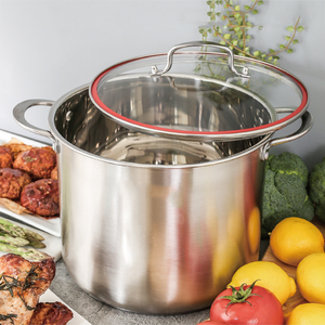 Sâu <span class=keywords><strong>26Cm</strong></span> 30Cm Thép Không Gỉ Soong Nấu Ăn Súp Kho Nồi Với Glass Nắp - Product Image 3
