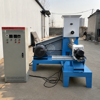 Machine extrudeuse d'aliments pour animaux avec broyeur-mélangeur à granulés pour ligne complète, pour aliments flottants pour poissons, électrique/diesel, 50-600 kg/h, pour ferme