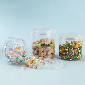 Bocaux en plastique transparent de qualité alimentaire de 300 ml en gros, bocaux de 280 ml pour bonbons et biscuits, bocaux en plastique de 10 oz avec couvercle en PET cristallin - Product Image 1