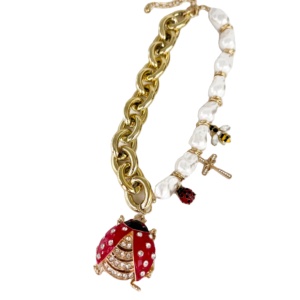 Eleganti Collane a Forma di Coccinella e Cuore, Placcate in Oro, Serie Insetti Trendy, Gioielli Naturali alla Moda, Accessori per Feste e Uso Quotidiano - Product Image 1