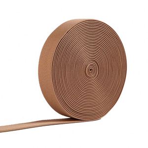 Eco-friendly 25mm 32mm Khaki Color Woven logo Design Waist Twill Elastic Tape Band for Wrist <b>Webbing</b> - Product Image 3