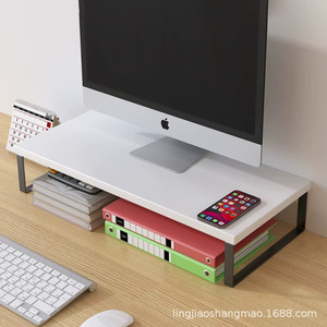 <b>Desktop</b> Computer Riser Stand Monitor Lift <b>Shelf</b> Office Desk Storage Rack Rectangle Standing Type Single Layer Organizer - Product Image 4