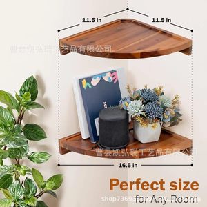 Solid wood corner storage <b>rack</b> for entryway, condiments, <b>kitchen</b>, bathroom, and multi-tiered home storage <b>rack</b> - Product Image 5