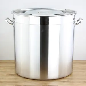 Olla de cocina comercial resistente de acero inoxidable de 400L, cacerola de barril aislante, ollas grandes para cocinar