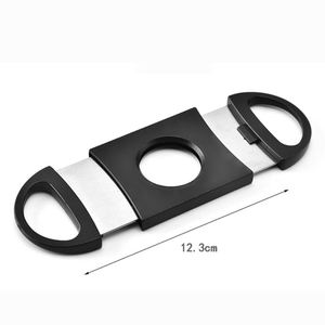 Cortador de cigarros con mango de plástico portátil personalizado, bolsillo de acero inoxidable, cuchillo para cigarros de doble hoja, accesorio de tijeras - Product Image 5