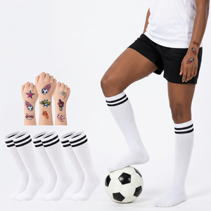 Chaussettes de football montantes de haute qualité, motif lettres, en polyester/coton, personnalisables avec logo, pour adultes, vente en gros directe usine - Product Image 5