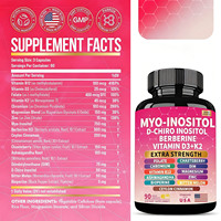 Capsules de Myo-D-Chiro-Inositol, complément hormonal pour femmes, soulagement des troubles du cycle menstruel, avec folate, DIM, cannelle de Ceylan, Ashwagandha, chaste-belle, berbérine