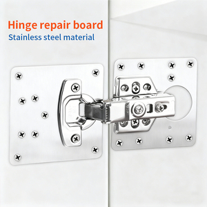 Charnière de remplacement pour porte d'armoire de <span class=keywords><strong>cuisine</strong></span>, plaque de fixation pour réparation, charnière de remplacement en acier inoxydable pour armoire - Product Image 2