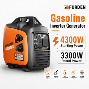 เครื่องกำเนิดไฟฟ้าแบบเงียบ รุ่นใหม่ 3300W 4.13KVA 4 จังหวะ เบนซิน สตาร์ทแบบรีโมท พกพาสะดวก ใช้ในบ้าน EDOG12 น้ำหนักเบา - Product Image 3