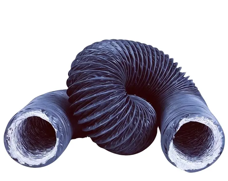Tuyau en feuille d'aluminium noir de lampe tuyau d'air frais tuyau d'échappement tuyau télescopique en PVC composite