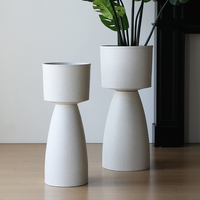 Pots de Fleurs Ronds Modernes en Plastique Grands Jardinières Design en Plastique pour Décoration Intérieure Extérieure Jardin Balcon Hôtel Mariage