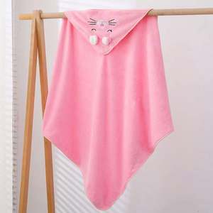 <b>Super</b> <b>Soft</b> Flannel Baby Hooded Bath Towel 80*80cm Baby Swaddle <b>Blanket</b> with Hood Animal - Product Image 4