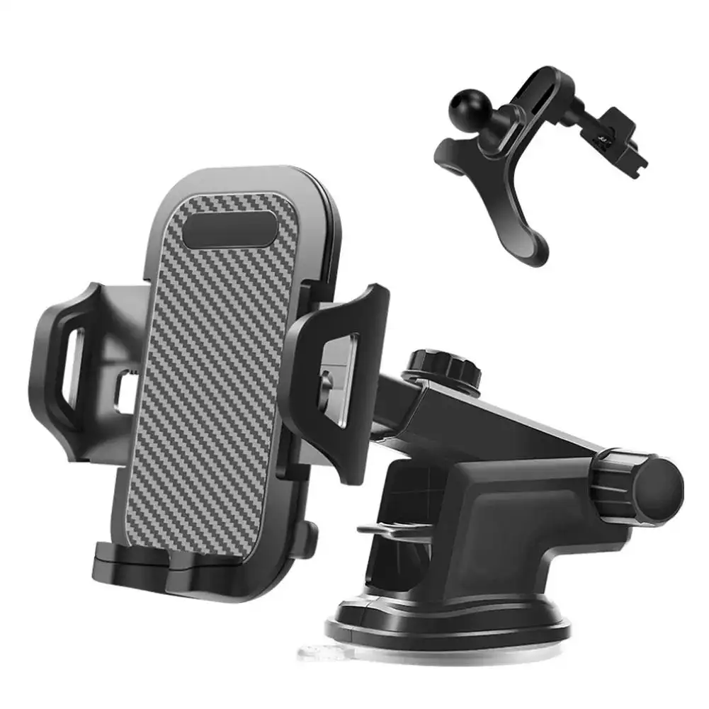 Universal Rotatable Cell Phone Car Holder Retractable Hands-Free 2in1 Car Mount Air Vent Phone Stand for Car Dashboard