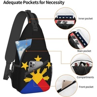 Sac à bandoulière avec drapeau des Philippines, sac à dos patriotique de grande capacité, sac à dos de voyage et de randonnée, sac à bandoulière pour hommes et femmes, personnalisé
