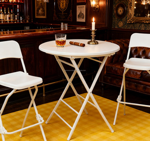 Thương mại đồ nội thất xách tay nhựa trắng ngoài trời Cắm Trại Dã Ngoại Gấp Vòng sự kiện đám cưới tiệc bar Cocktail bảng - Product Image 4