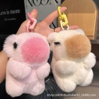 Peluche mignonne et amusante imitation loutre, lapin, dauphin, capybara, porte-clés de voiture, jouet en peluche, sac à dos, décoration suspendue