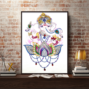 Pittura a diamante 5D forma speciale fai da te per adulti e bambini fatto a mano con strass ricamo indiano Buddha elefante Still Life <span class=keywords><strong>Art</strong></span> - Product Image 2