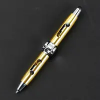 ปากกาสไตลัสปินเนอร์นิ้วโลหะ3 In 1สีทอง,ปากกาของเล่นสำหรับหน้าจอไฟฟ้า