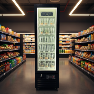 Congélateur vertical pour crème glacée commercial de 350 L, à température unique, refroidi par air, vitrine réfrigérée pour les magasins de proximité - Product Image 2