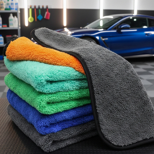 Chiffons multi-usages pour le nettoyage des vitres, des surfaces intérieures, des peintures, des dépoussiérages, pour la maison, la cuisine, le garage, en microfibre corail 1200 g/m², serviette de <span class=keywords><strong>lavage</strong></span> de voiture - Product Image 5
