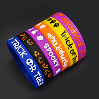 Bracelets en silicone personnalisés avec logo citrouille Happy Halloween pour cadeaux de fête, événements, livraison rapide d'usine, prix bas