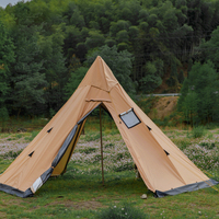 Usine ultraléger Camping en plein air tente pyramide 3-4 personnes étanche plage tipi neige jupe cheminée trou aluminium randonnée tentes