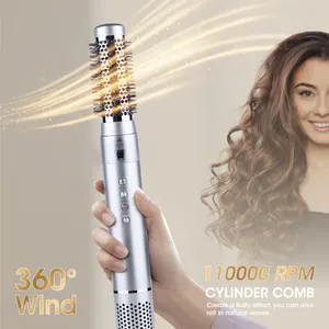 7 in1エアラップヘアスタイラー1200w取り外し可能な加熱ブラシ11000rpmサーマルブラシ回転カーリングアイロン熱風ブラシ乾燥機