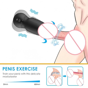 Masturbateur masculin vibrant pour stimulation du gland, pompe à pénis pour agrandissement, exercice pénien, suceur, jouets sexuels - Product Image 4