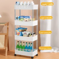 Support de rangement en plastique multicouche Chariot sur pied pour salle de bain toilette salon cuisine Gap Storage