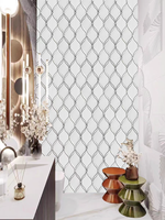 Mosaïque de carreaux de marbre blanc de Thassos moderne, motif floral en parquet, finition nacrée, épaisseur 8 mm, pour murs intérieurs d'hôtels, garantie 2 ans