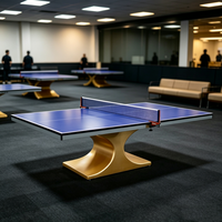 Table de tennis de table d'intérieur à base unique en forme de gourde, structure en acier robuste HDF avec kit de filet de luxe pour clubs et écoles - Vente en gros usine