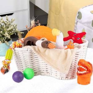 Cesta de juguetes de madera con asas, organizador de almacenamiento con <span class=keywords><strong>pizarra</strong></span> divertida para escribir, ideal para juguetes masticables de perro - Product Image 3