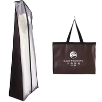 Housse de vêtement écologique en non-tissé imprimée, pliable, portable, double usage, avec logo personnalisé, épaisse et anti-poussière, pour sac de courses