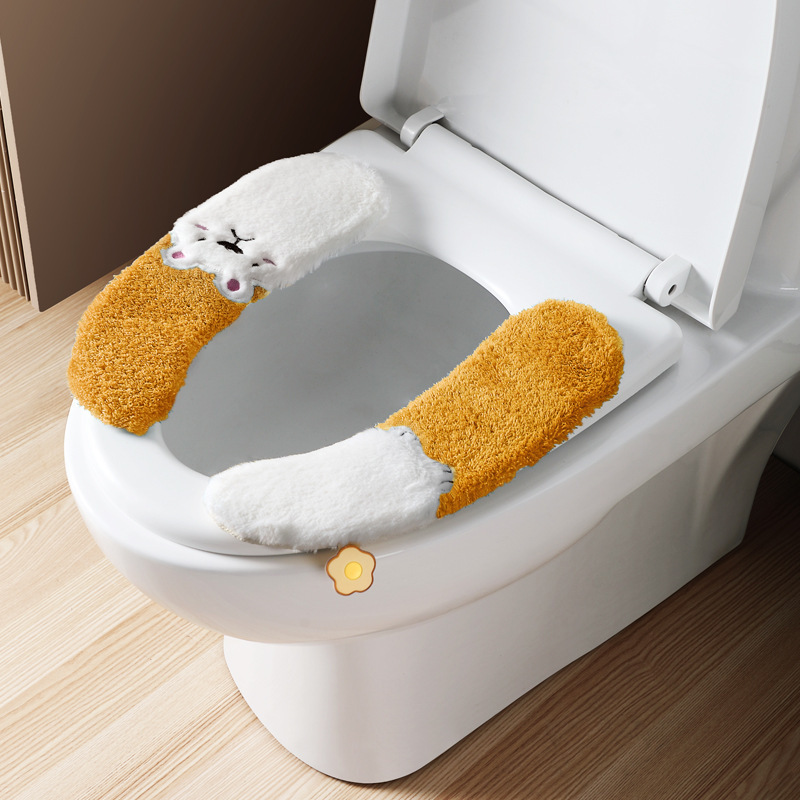 Housse de siège de toilette, 1 pièce, tapis doux et chauffant, lavable, housse de coussin, étui de siège de toilette, accessoires de bain pour la maison acheter à prix bas - livraison