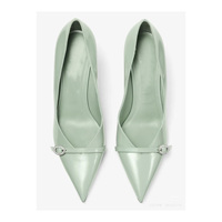 Escarpins de mariée pour femmes en cuir brossé à bout pointu avec boucle en strass, talons compensés très hauts (8 cm+) Nouveau style