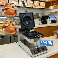 220V Ufo Burger Gaufrier Machine 160Mm Personnaliser Logo Ufo Rectangulaire Burger Maker Machine