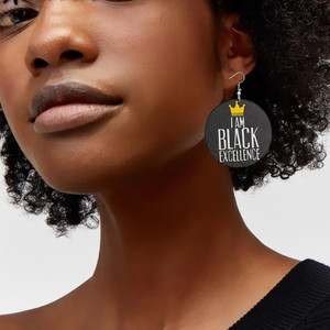 Pendientes de madera para chica afroamericana, pendientes de madera con diseño de chica negra, melanina mágica, <span class=keywords><strong>Popin</strong></span>, Slayin, mi melanina, color negro, excellence - Product Image 5