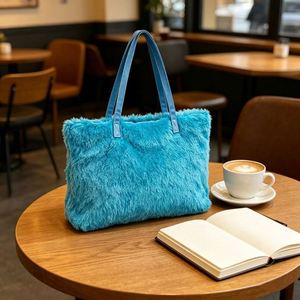 Fashion <b>Pink</b> Embroidered Plush Bag Large Capacity Shoulder Crossbody Tote Handbag - Product Image 3