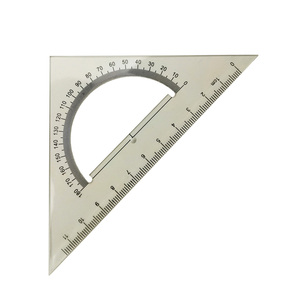 Sinh viên công cụ đo lường 2pcs <span class=keywords><strong>PVC</strong></span> Đóng gói tam giác quy mô nhựa an toàn rõ ràng Cai Trị góc cai trị thiết lập cho trường học văn phòng Nguồn cung cấp - Product Image 1